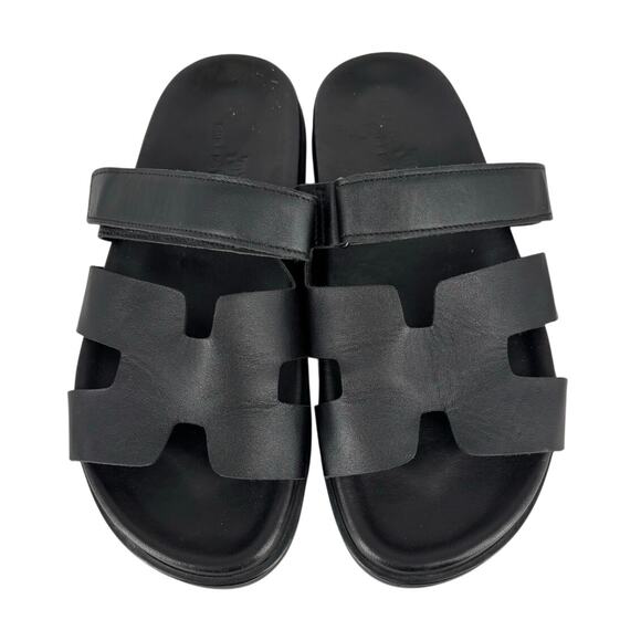 Galerie Des Tanneurs Slides Sandals Black Leather Mens Size 8.5 Designer H main image 13